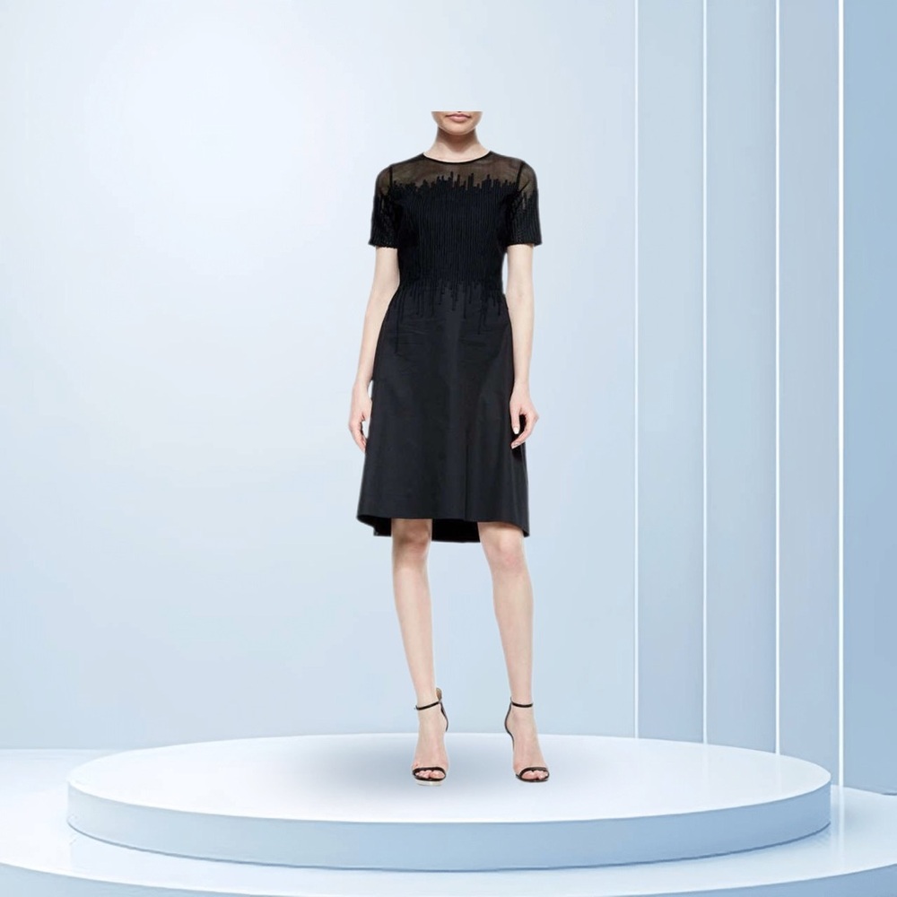 Elie Tahari Navy midi Dress